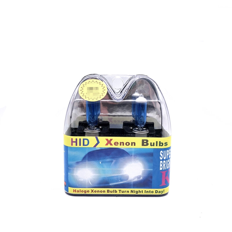 Samochodowa lampa halogenowa intensywna biała H1 12v55w plastikowe pudełko opakowanie żarówka reflektora wysoka niska lampa przeciwmgielna