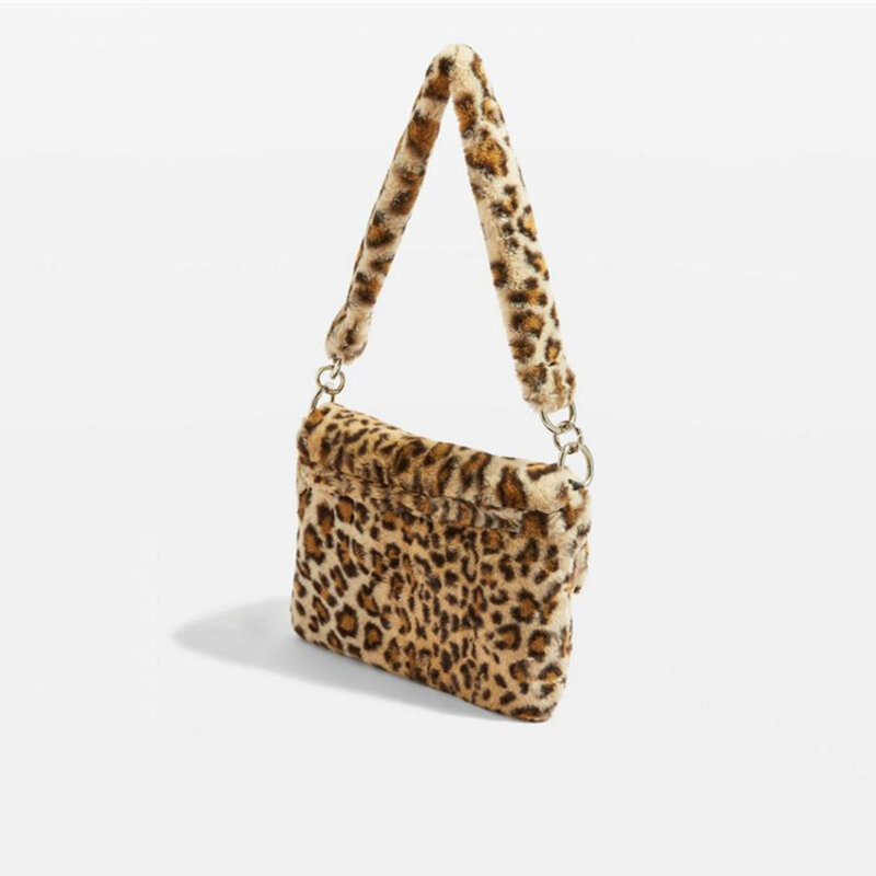 GOPLUS Women's Bag  Vintage Fur Bag Leopard Shoulder Bag Furry Handbag Fashion Crossbody  Brand Bag New Designer Clutch