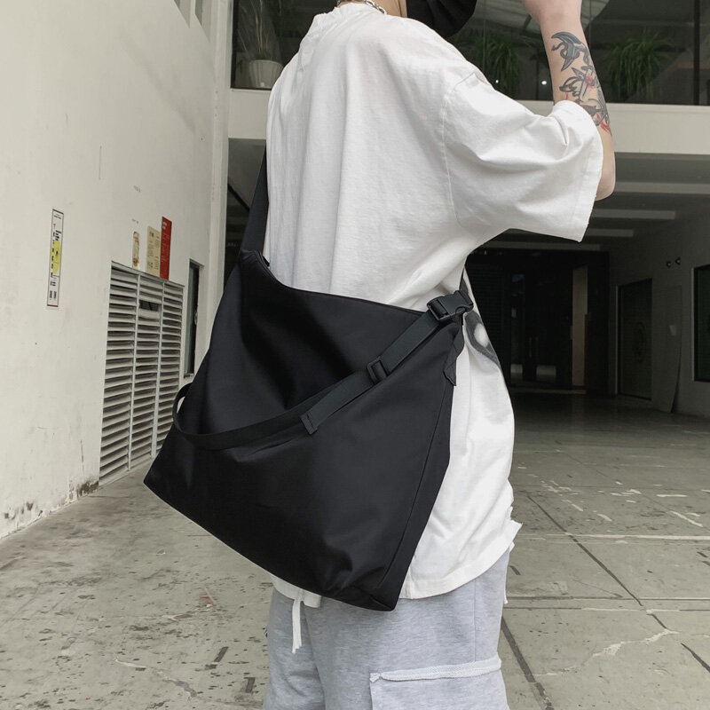 Lona japão ins mochila em massa estudante bolsa simples saco de compras saco de fitness à prova dwaterproof água bolsa de ombro notebook