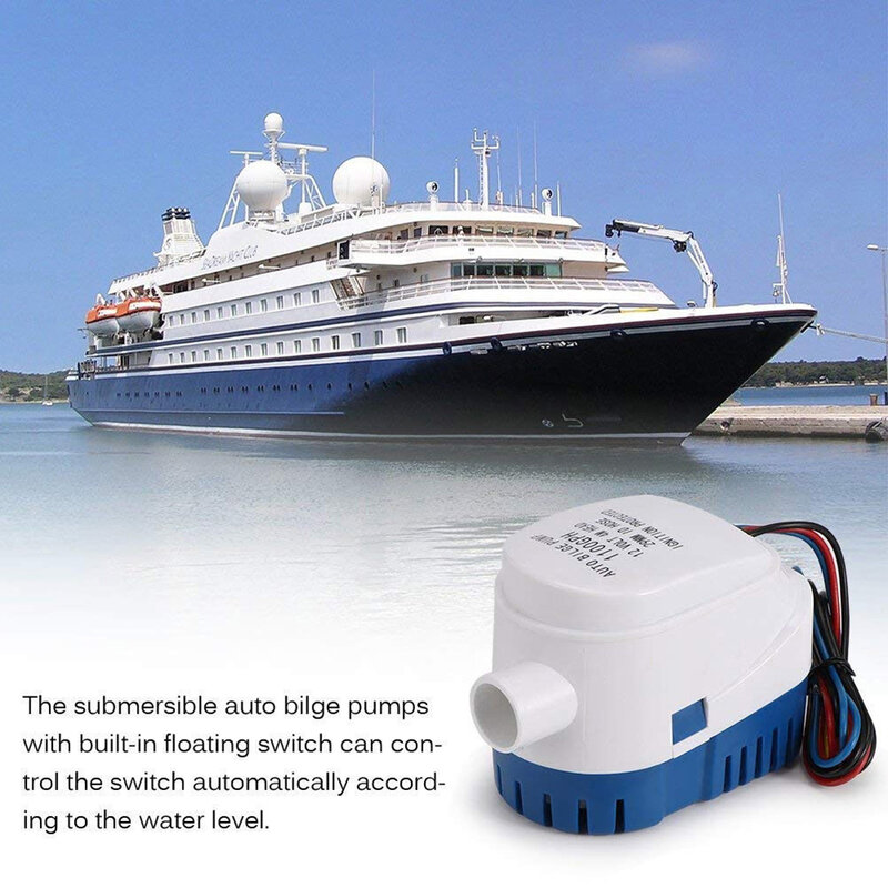 Pompa acqua di sentina automatica sommergibile per barche 12/24V 1100GPH Auto con interruttore a galleggiante