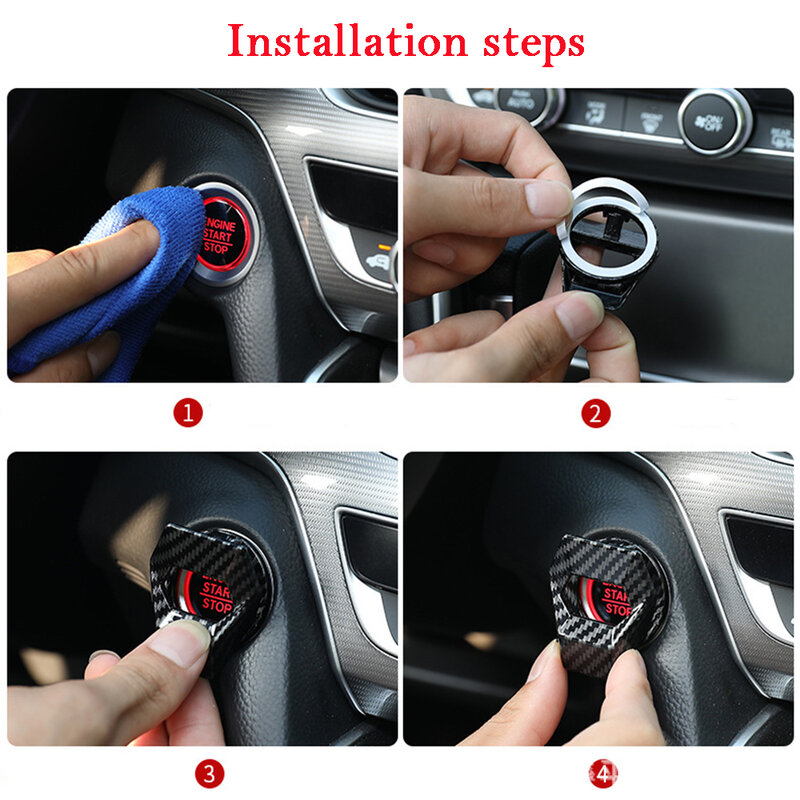 Car Engine Start Stop Switch Button Cover Decorative Auto Accessories Push Button Sticky Cover Car Interior 2021