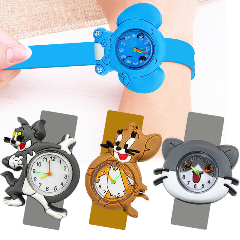 Relojes de dibujos animados para niños y niñas, con diseño de animales y perros, dinosaurios bonitos, para escuela primaria