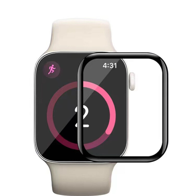 2 sztuk/partia folia ochronna do Apple Watch seria 7 41mm 45mm SmartWatch folie ochronne wyczyść 3D przezroczysta pełna okładka