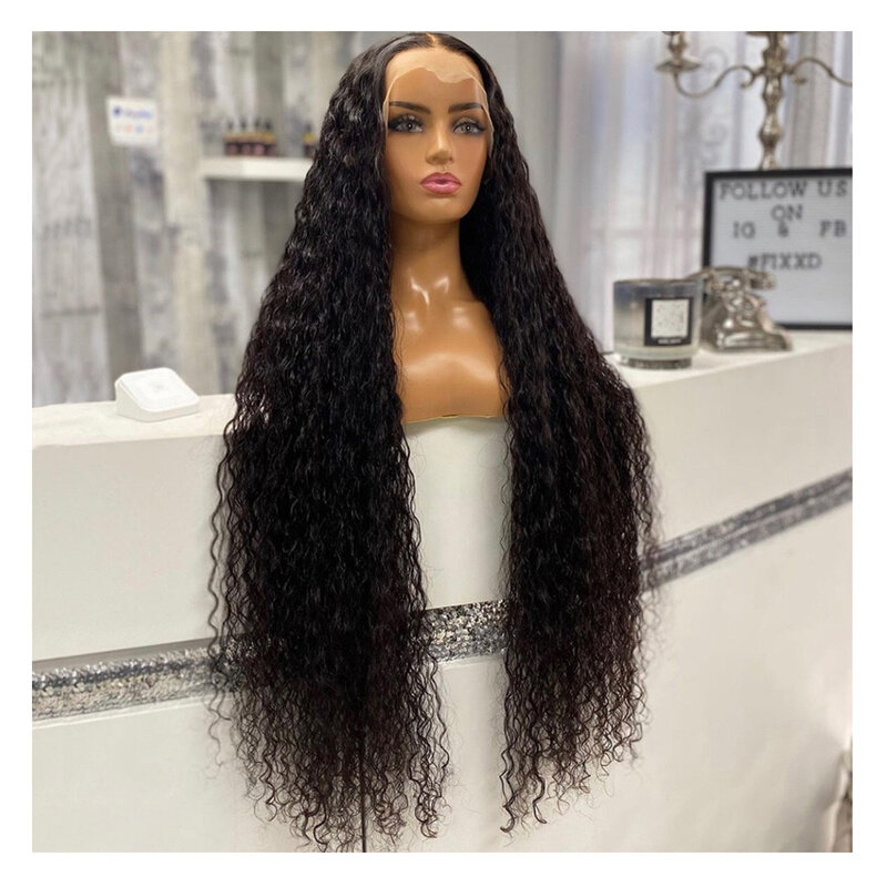 Cheap 250 Density Human Hair Wigs Water Wave 13x1 T part Lace Wig Human Hair Wigs Hd Transparent Lace Frontal Wig For Women