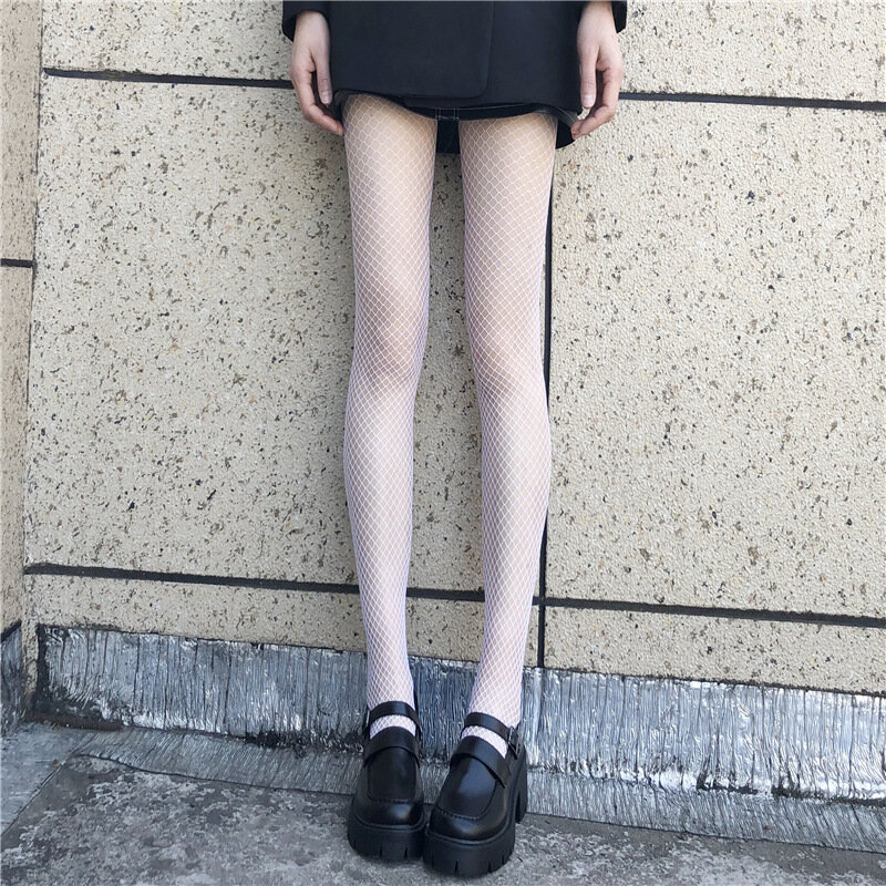Черные ажурные полупрозрачные чулки в стиле панк, пикантные вязаные носки с высокой талией, Чулочные изделия для клувечерние, длинные сетча...