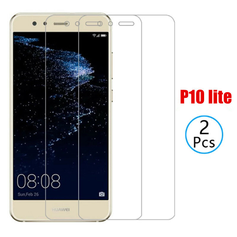 واقي شاشة من الزجاج المقوى 9H لهاتف Huawei P10 lite P 10 ، واقي شاشة أمان خفيف على huawei p10lite P 10 Lite ، 2 قطعة