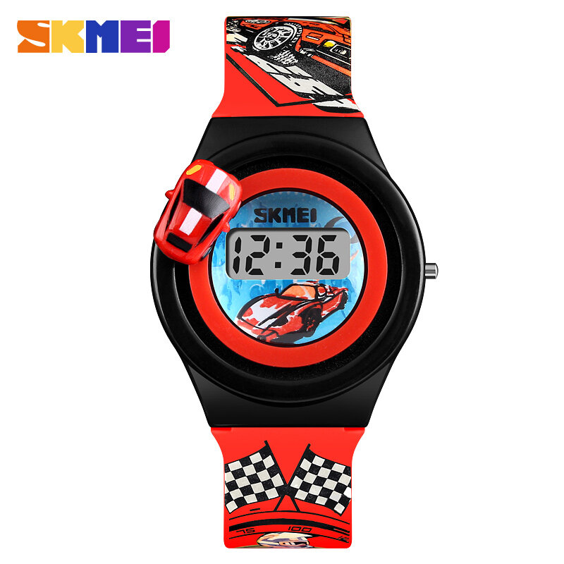 Часы SKMEI детские цифровые, креативные брендовые электронные с мультяшным автомобилем для мальчиков и девочек, роскошные Мультяшные