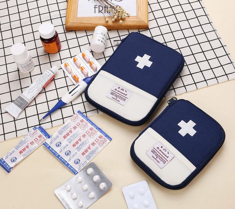 Bolsa portátil de supervivencia de emergencia, Kit médico de primeros auxilios, viaje al aire libre, Camping, útil, Mini bolsa de almacenamiento de medicina, estuche para pastillas de Camping