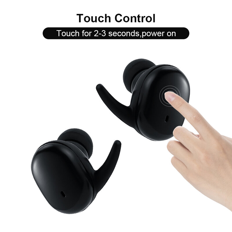Auriculares inalámbricos TWS con Bluetooth 5,0, audífonos intrauditivos estéreo impermeables con reducción de ruido y estuche de carga