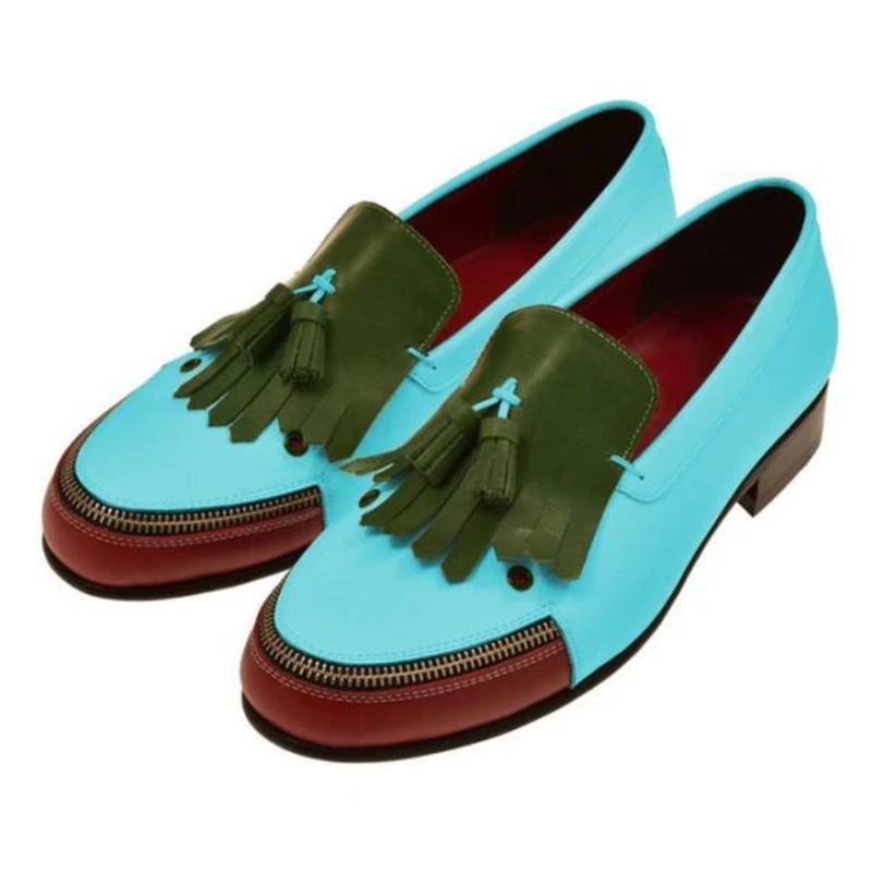 الرجال Vintage التصميم الأصلي مهرج المتسكعون الانزلاق على حذاء كاجوال فستان أحذية البروغ الربيع خمر الكلاسيكية الذكور عادية XM139