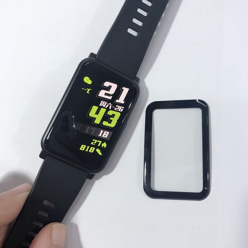 3D湾曲したフルエッジスクリーンプロテクターhuawei社腕時計フィット/名誉時計esスマートウォッチソフト保護フィルムカバー保護