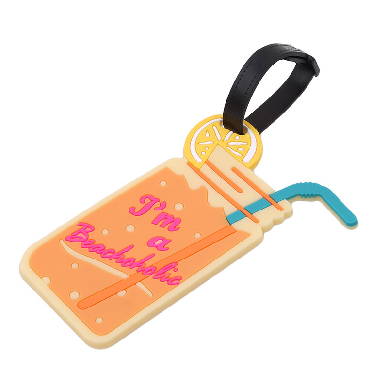 Kawaii Food Shape Suitcase Luggage Tag Cartoon ID Address Holder Silicone Baggage Label  Portable Label Travel Accessories