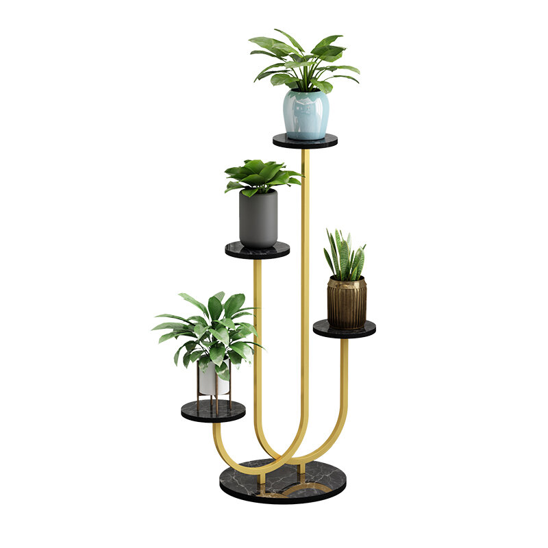 Plant Stand Flower Stand Indoor Home Balcony Decoration Rack Wrought Iron Living Room Simple Multi-Layer Rack