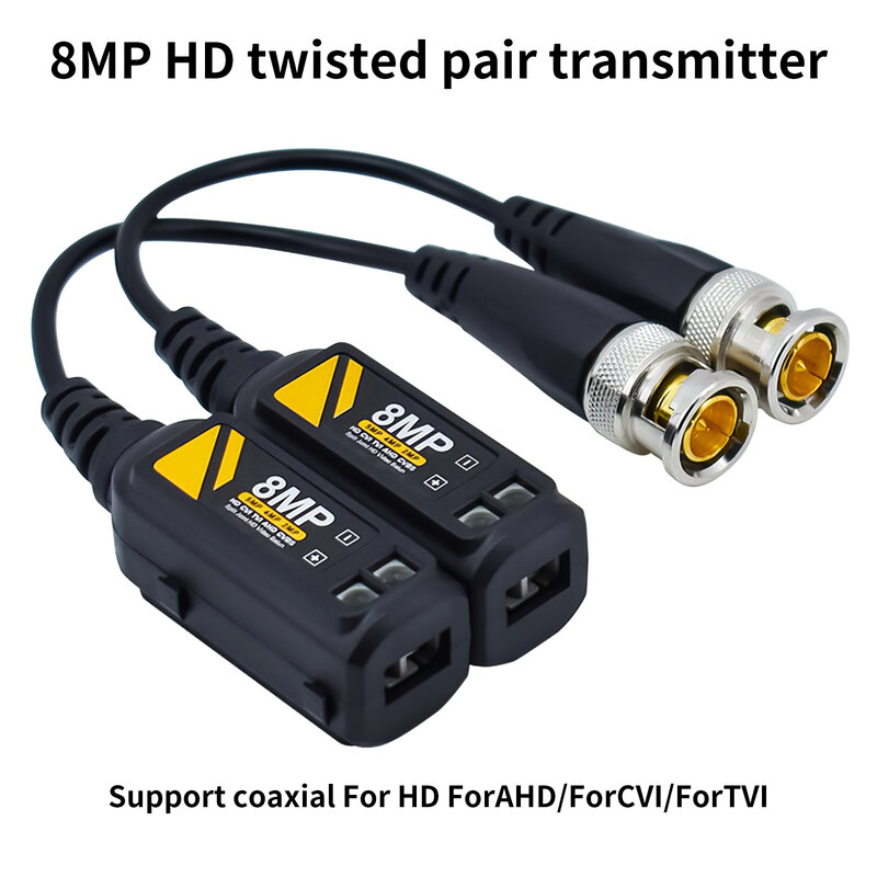 Conector de vídeo passivo cvbs ahd cvi utp 4 em 1, conector coaxial de vídeo de alta definição, par trançado, transmissor