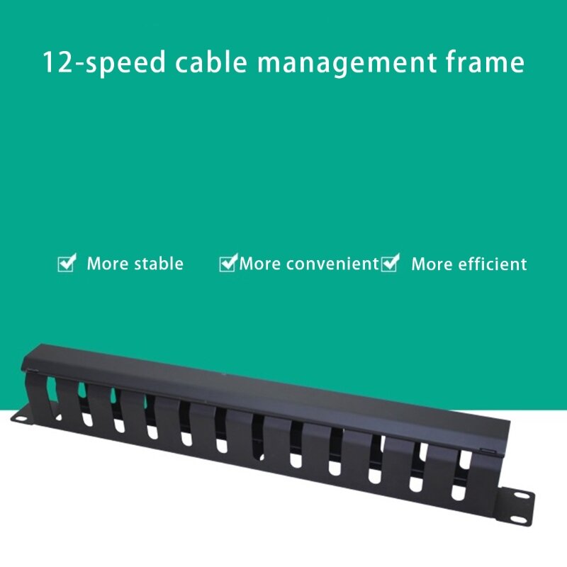 H4GA เครือข่าย Rack Cable Management 12 Slot โลหะเครือข่ายการกระจายกรอบ Desktop Tidy ผู้ถือ Wire