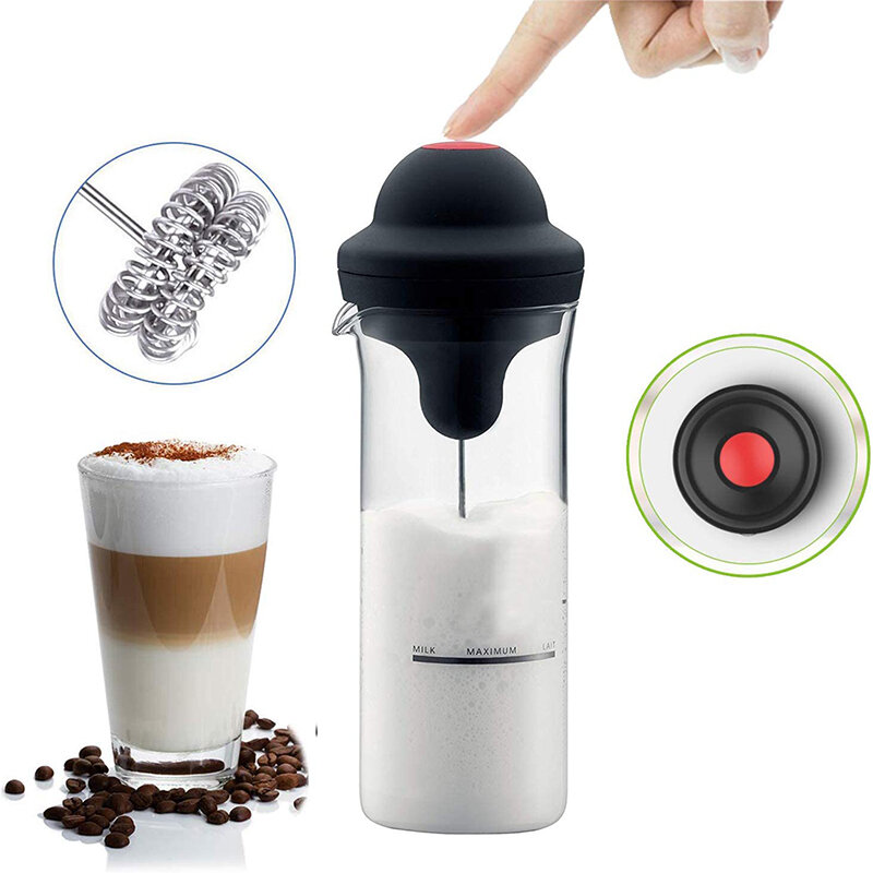 Mousseur à lait électrique, appareil à café, mélangeur à Milk-Shake, batterie, mousseur à lait, pichet