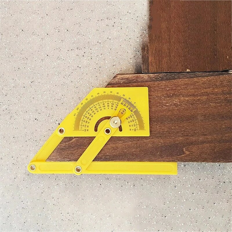 Localizador de ángulo de medida multiangular de plástico, herramienta de medición de carpintería para trabajadores de la construcción, 180 grados