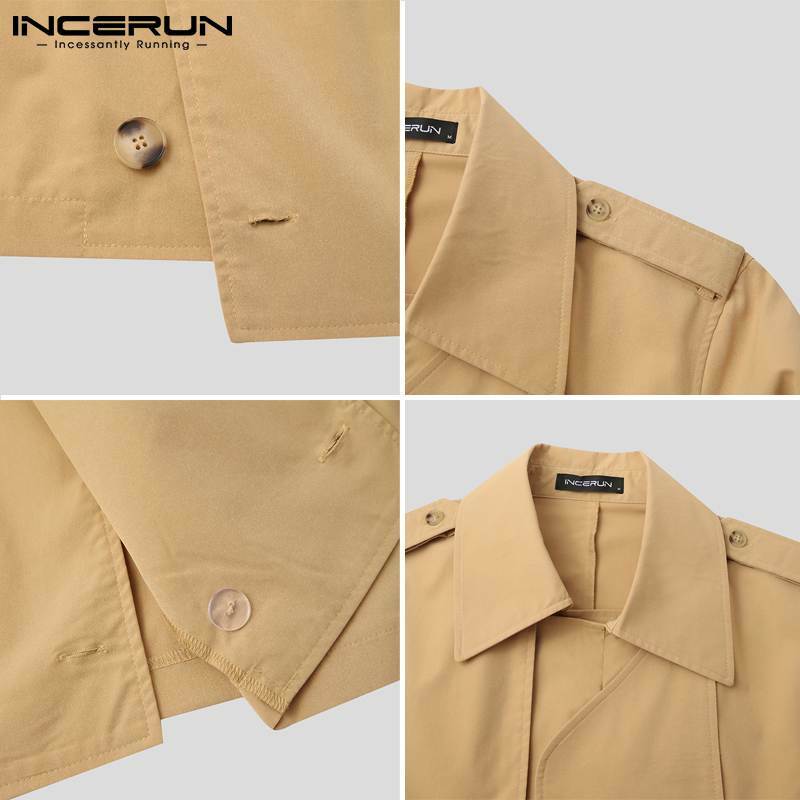 Fashion Men's Jackets Casual Streetwear Lapel Long Sleeve Irregular Crop Coats Solid Comfortable Autumn Outerwear S-5XL INCERUN