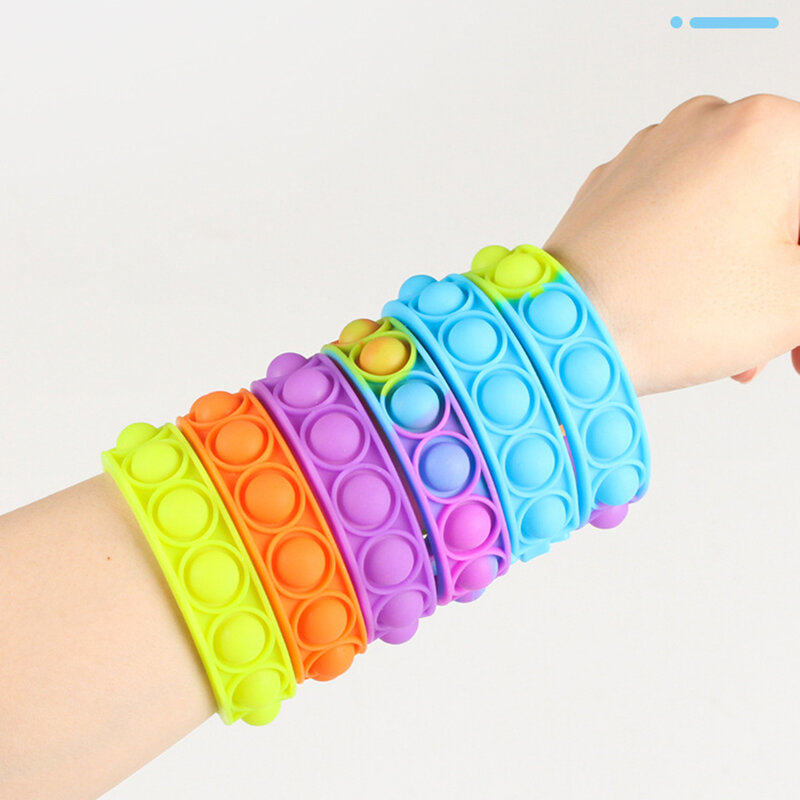 Dekompression Armband Drücken Blase Lichtempfindliche Farbe Ändern Armband Puzzle Sensorischen Spielzeug Für Kinder Zappeln Vent Spielzeug Blase