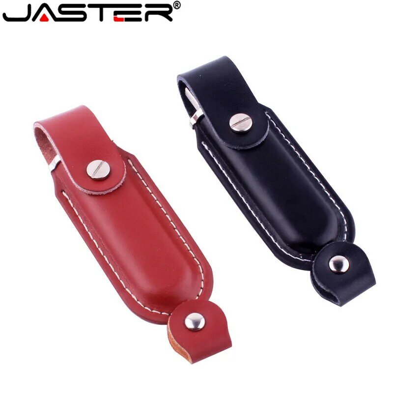 JASTER-unidad flash USB de cuero de moda, memoria externa de almacenamiento, cubierta de hebilla única, 2,0, 4GB, 8GB, 16GB, 32GB, 64GB, promoción