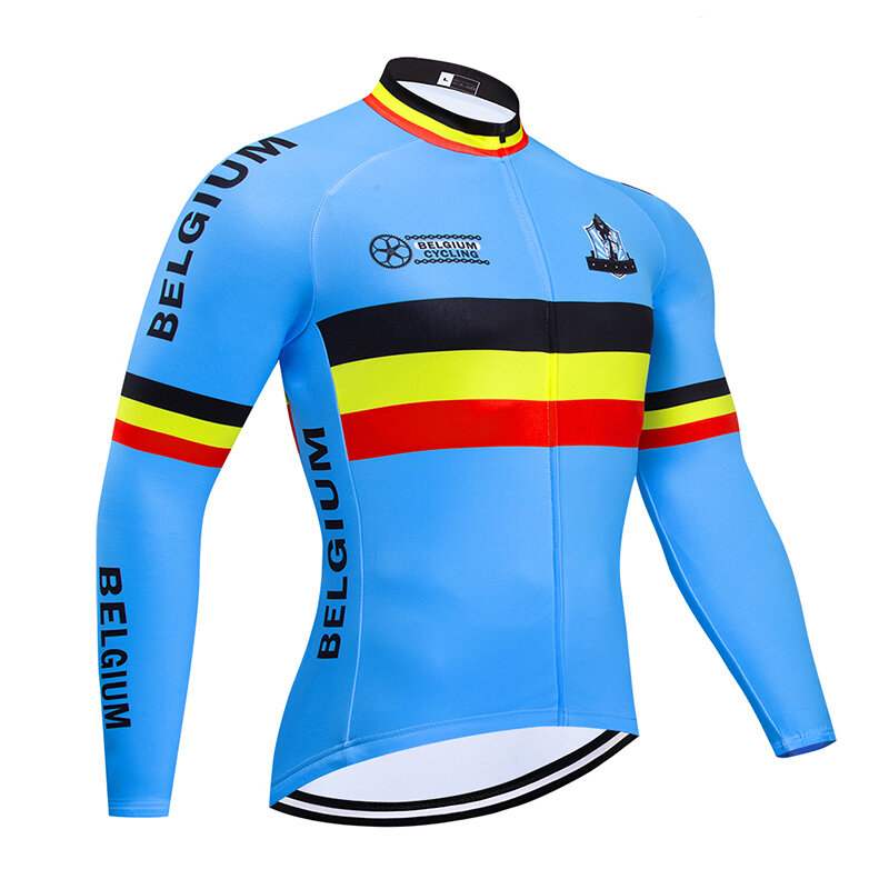 2021 wiosna/jesień zespół belgia jazda na rowerze Jersey 9D zestaw MTB odzież rowerowa Ropa Ciclismo ubrania do jazdy rowerem męska długa odzież rowerowa