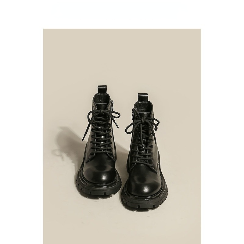 Женские ботинки-мартинсы QWEEK на платформе, черные, Бежевые ботинки средней длины, новинка 2021, модные дизайнерские ботинки в британском стиле...