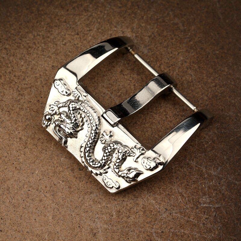 Stainless Steel Buckle 20MM 22MM 24MM Shark Buckle Dragon Stainless Steel Buckle Polished Silver Suitable ForLleather Buckle