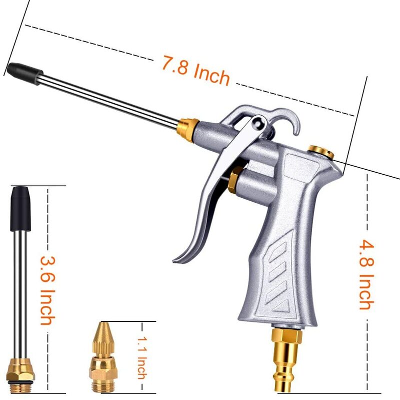 Professional Air Blow Gun with Copper Adjustable Air Flow Nozzle Extension Pneumatic Air Compressor Accessory Tool  Dust Gun