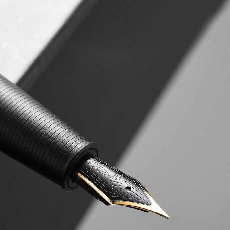 Hongdian-pluma estilográfica A3 de alta gama, pluma de caligrafía exquisita para estudiantes, pluma EF de aleación de aluminio, bolígrafos de regalo para oficina y negocios