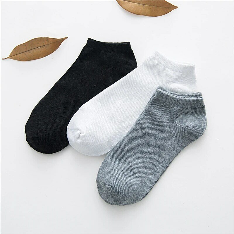 10 Pairs Women Socks Breathable Sports socks Solid Color Boat socks Comfortable Cotton Ankle Socks White Black