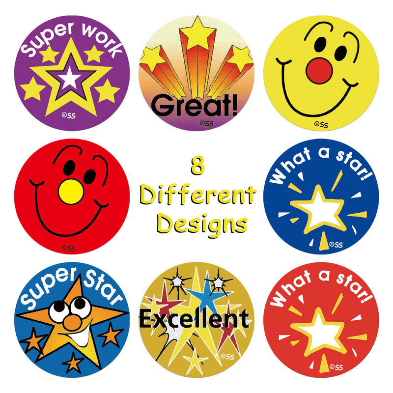500 pces/rolo criativo estrela smiley recompensa adesivo para crianças material escolar recompensa adesivo círculo crianças brinquedo adesivos