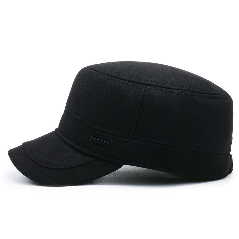 Męskie ciepłe czapka traperska Earflaps czapka zimowa z daszkiem czapka militarna wytrzymała profesjonalna czapka zwykły czapki tirówki czapka Strapback
