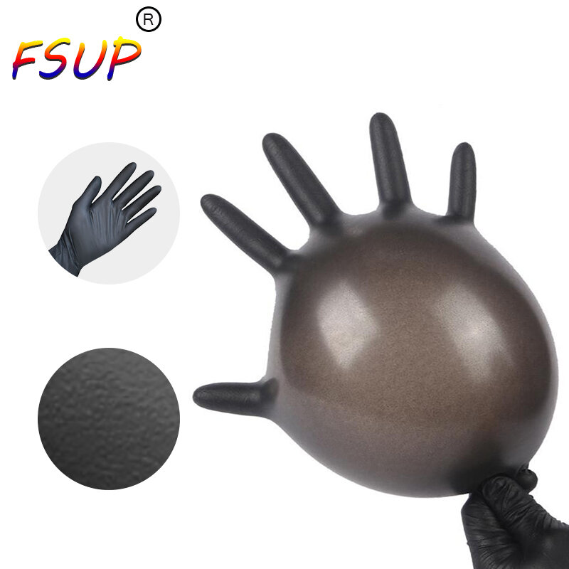 FSUP – gants de travail jetables universels en Nitrile, 100 pièces, pour cuisine, nettoyage, maison, jardin, tatouage, beauté