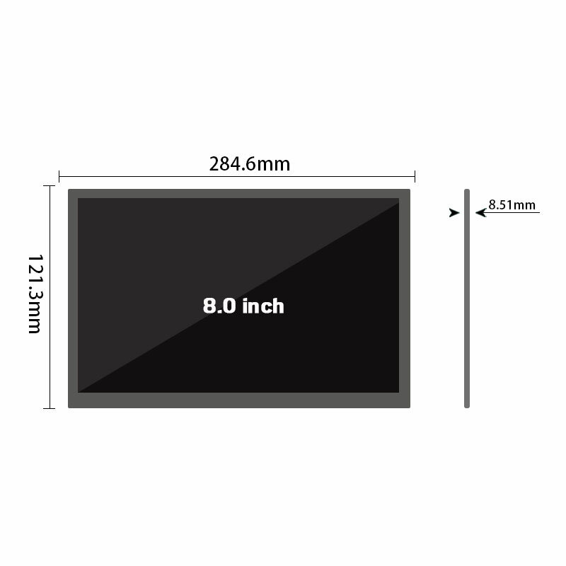 8 polegadas lvds tela lcd industrial HSD080JHW3-A11 resolução de tela de exibição de 8 polegadas 1280*720 brilho 800