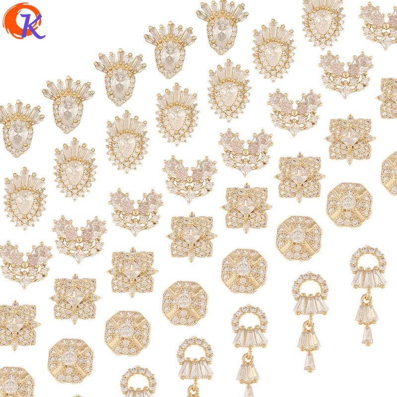 Cordial Design – accessoires de bijouterie 40 pièces, fait à la main, breloques en zircone cubique, plaqué or véritable, bricolage, résultats d'ongles