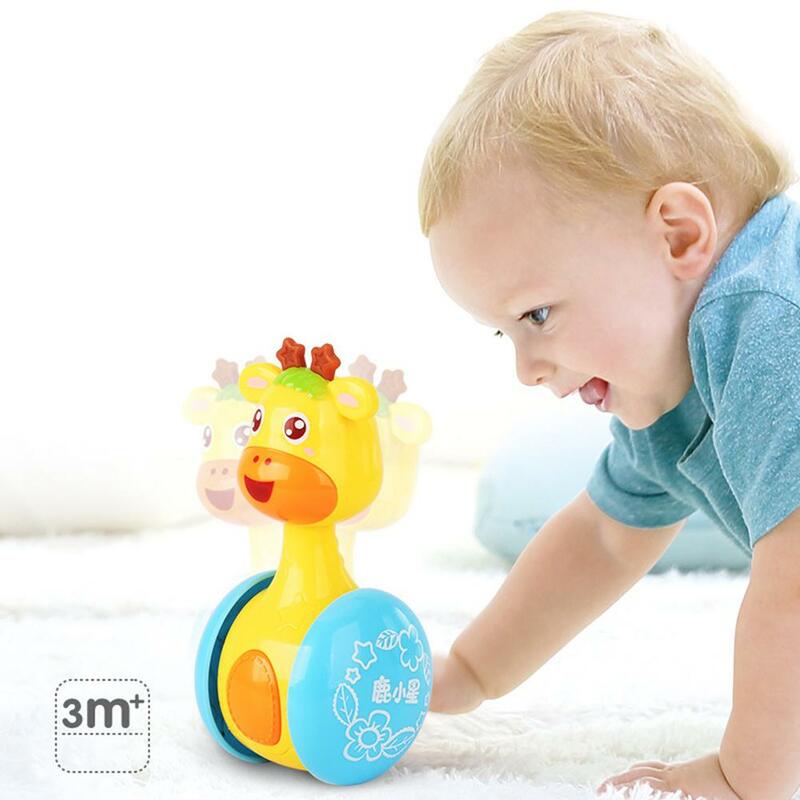 Kuulee Giraffe Tumbler Puppe Roly-poly Baby Spielzeug Nette Rasseln Ring Glocke Neugeborene 3-12 Monat Frühe Pädagogische spielzeug