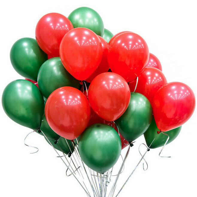 20pcs 10inch Thicken Red Green Latex Helium Balloon Christmas Party Home Decoration Balloon Celebrate New Year Inflatable Ballon