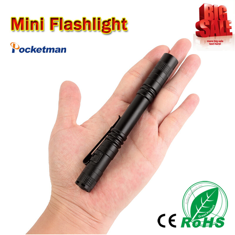 Powerful Mini Flashlight LED Bright Mini Penlight 6000 Lumens Clip Pocket Lamp Light Portable Flashlight Torch Use AAA Bttery