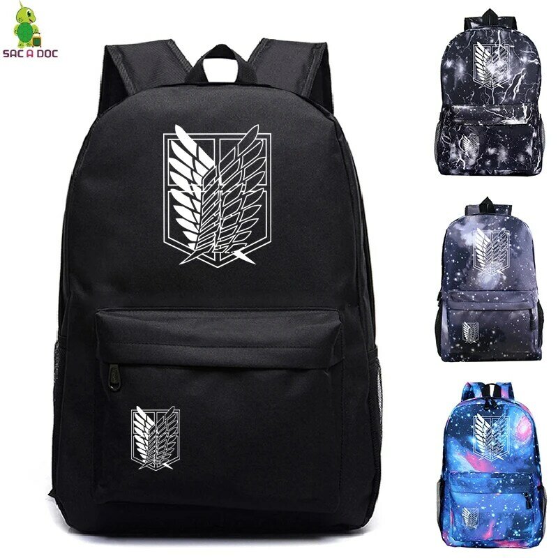 Attack on Titan Backpacks Women/Men's School Bags Traveling Bags Teenage Notebook Backpack Canvas Anime Mochila machila bag