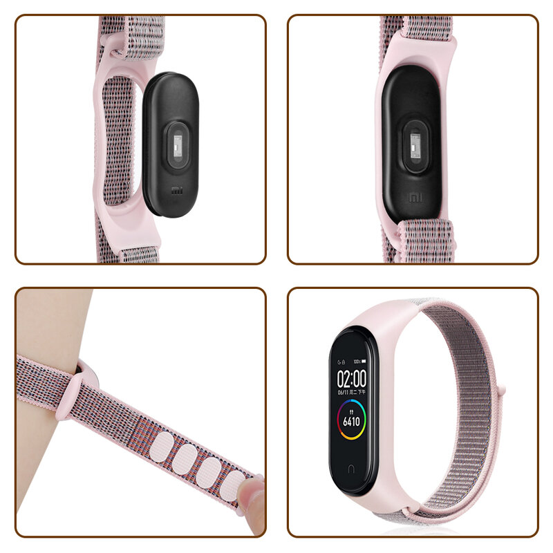 Nylon loop for xiaomi mi band 4 3 strap Sport Bracelet smartwatch Belt pulsera correa xiaomi strap Wristband for Miband 6 5 band