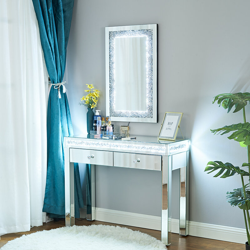 Panana-Espejo de cristal rectangular para pared, mueble decorativo de dormitorio, decoración del hogar, 90x60 cm, envío a la UE