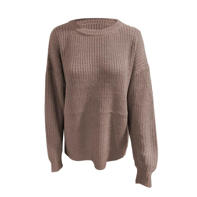 Oddychający prosty sweter z dzianiny O szyi miękka, wiosenna bluza z dekoltem w szpic