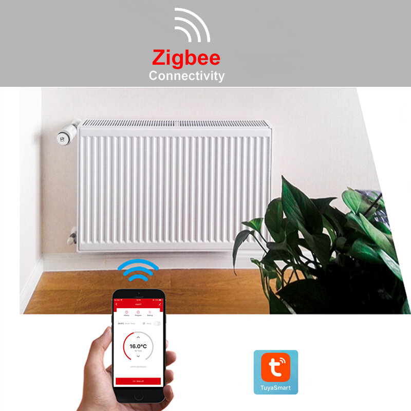 Tuya inteligente zigbee radiador atuador trv programável termostática válvula do radiador controlador de temperatura apoio alexa