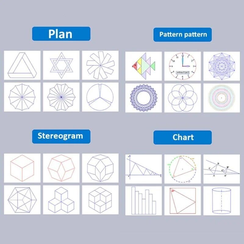 Righello da disegno multifunzione Art Design, strumenti per righello modello ellisse geometria Stereo forniture per studenti