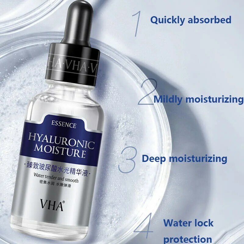 30ML essenza facciale acido ialuronico idratante controllo dell'olio schiarente colore della pelle anti-età riduzione dei pori cura della pelle anti-secca