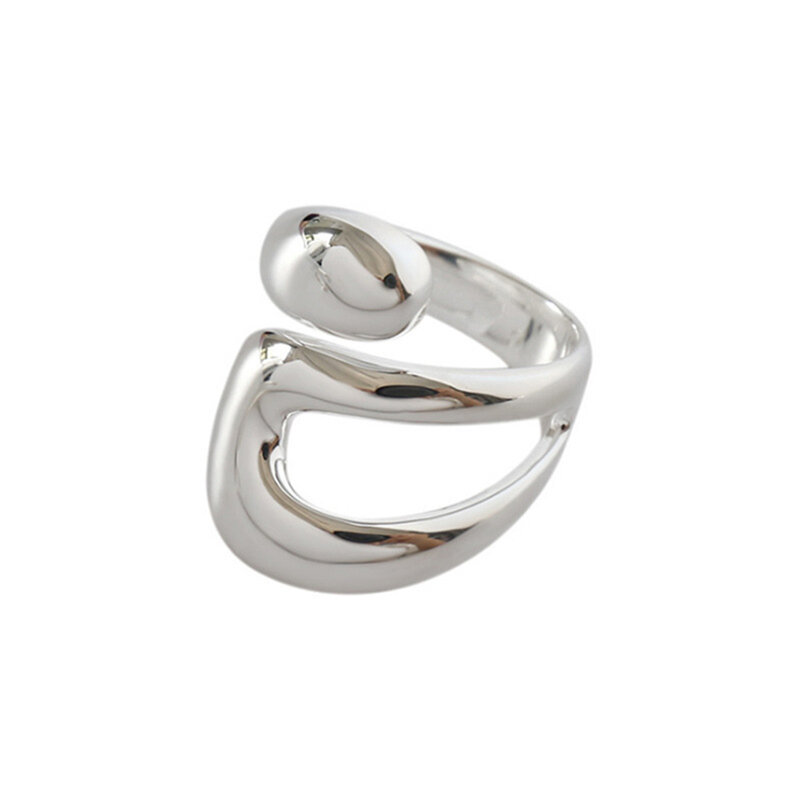 Minimalistyczna moda retro osobowość panie miedź nieregularny pierścień otwierający w stylu casual, imprezowa punk geometryczny skręcony złoty pierścionek biżuteria