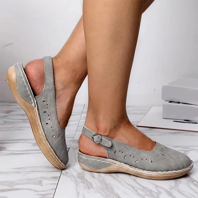 Sandalias De tacón bajo para Mujer, Zapatos informales con correa y hebilla, diseño liso y conciso, KE334
