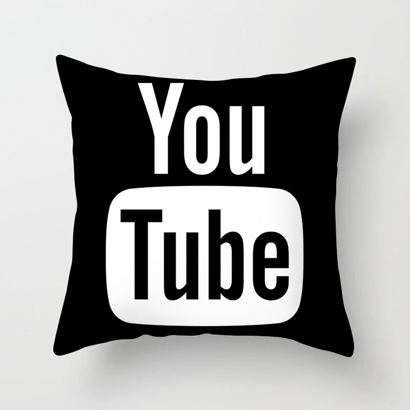 Capa de almofada decorativa com logo do facebook youtube, capa de decoração para casa snapchat instagram, travesseiros de decoração de casamento e natal