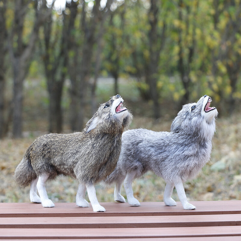 Simulation Wolf Animal Model Static Model Decoration Home Fur Decoration Photography Props Wolf Doll Crafts