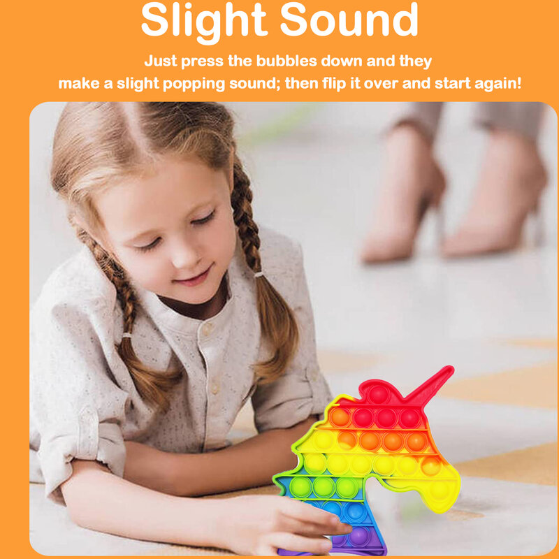 Push Popping Zappeln Spielzeug Set 4PCS Regenbogen Popper Blase Sensorischen Frühen Bildung Lernen Reizbarkeit Werkzeug für Autismus zu Entlasten